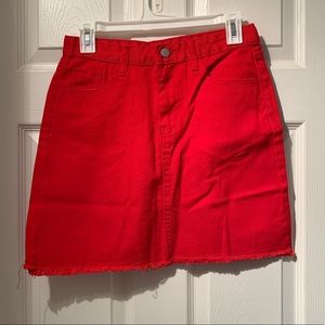 Red Jean Skirt